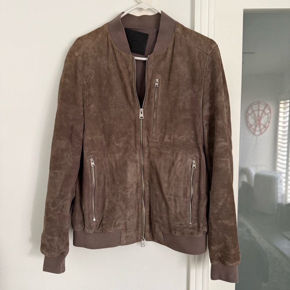 AllSaints Kemble Suede Bomber Jacket